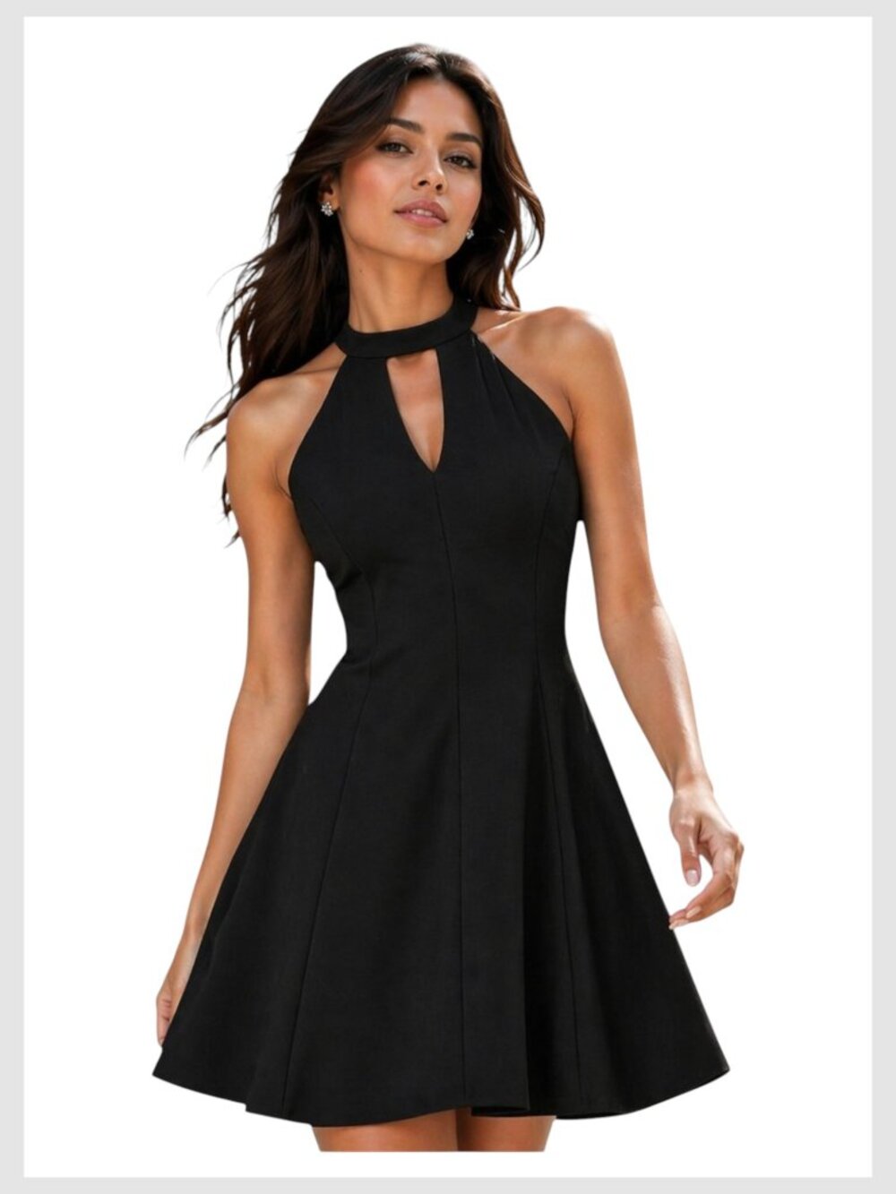 Amanda Uprichard Black Halter Cutout Cocktail Dress M